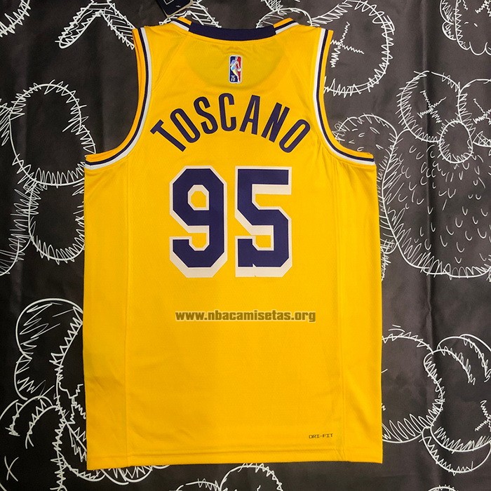 Camiseta Los Angeles Lakers Juan Toscano-Anderson NO 95 75th Anniversary Icon 2021-22 Amarillo